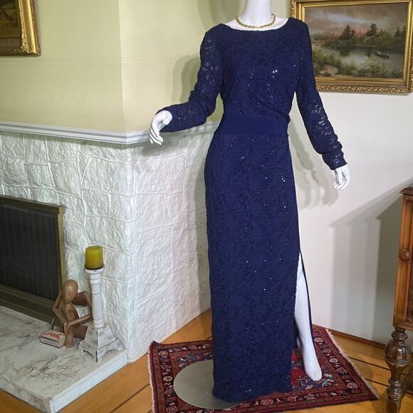 Lauren Ralph Lauren Evening Lace & Sequin Ball Gown - Picture 3 of 14